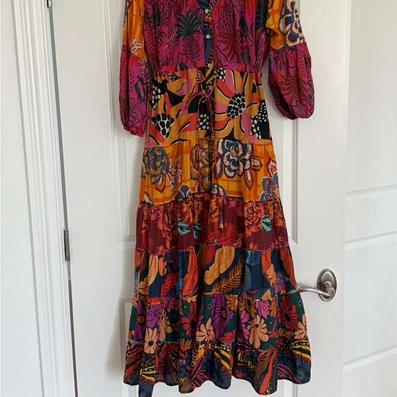 FARM Rio x Anthropologie floral button front maxi dress. Size M - Picture 9 of 12